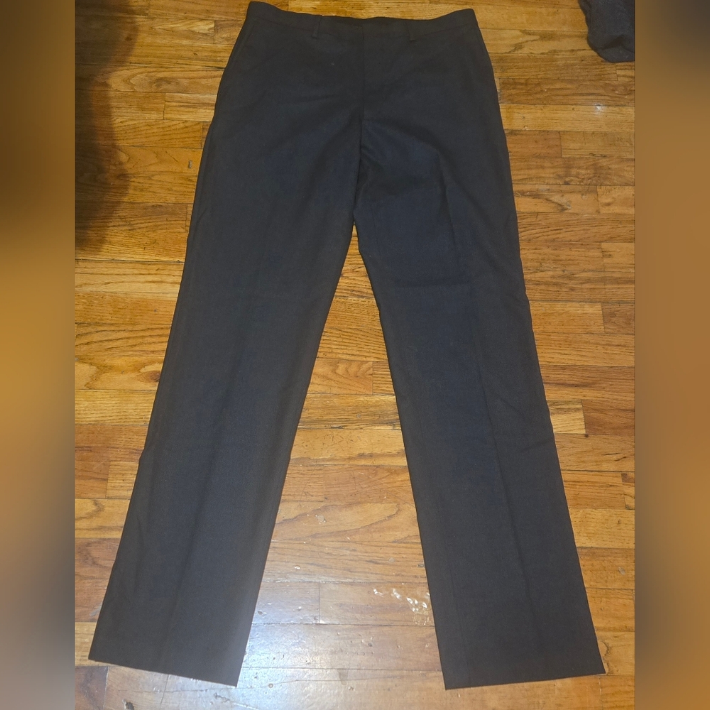 J. Crew Men's Super 120's Loro Piana Wool Dress Pants 33 X 35.5 Charcoal Grey